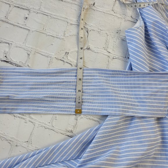 Calvin Klein Woman’s Light blue striped Fit Flare sleeveless cotton dress 8 - Picture 11 of 14